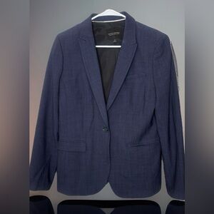 Banana Republic Womens Size 12 Long And Lean Cotton Blazer Jacket Navy